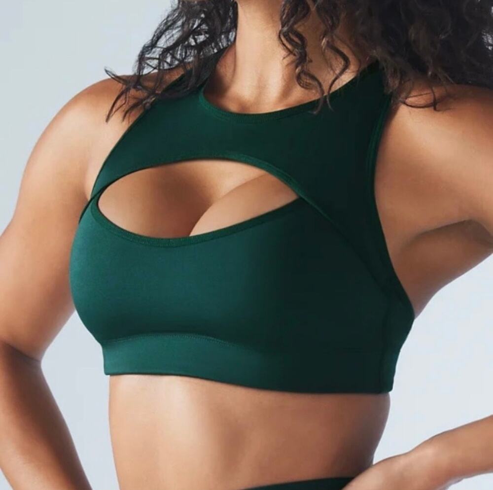 Savage X Fenty Hotline Sports Bra Womens XL Dark Green Medium Impact Racerback